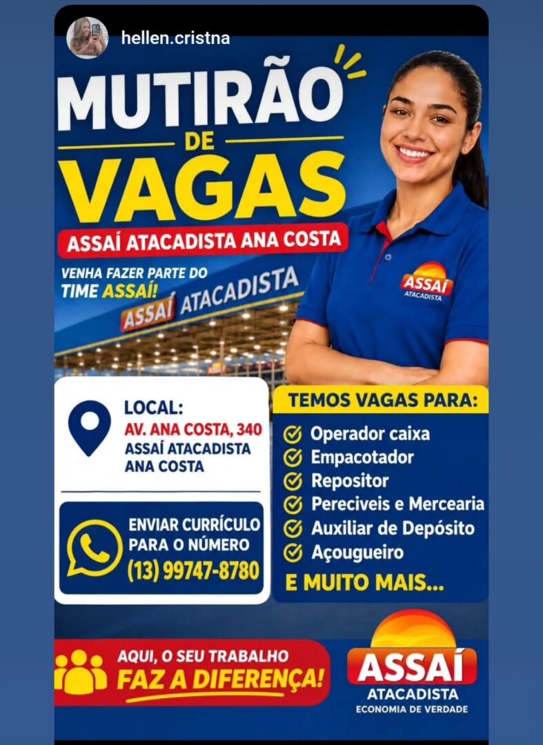 Vagas 01/10/2026 Baixada Santista