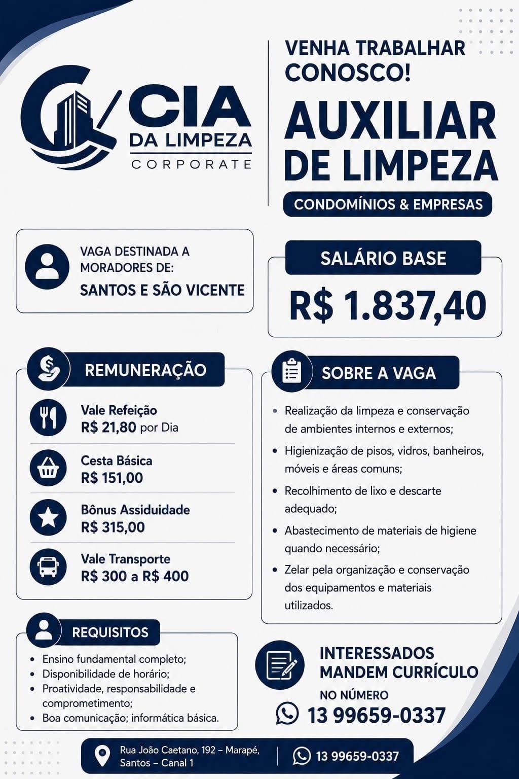 Vagas 02/10/2026 Baixada Santista