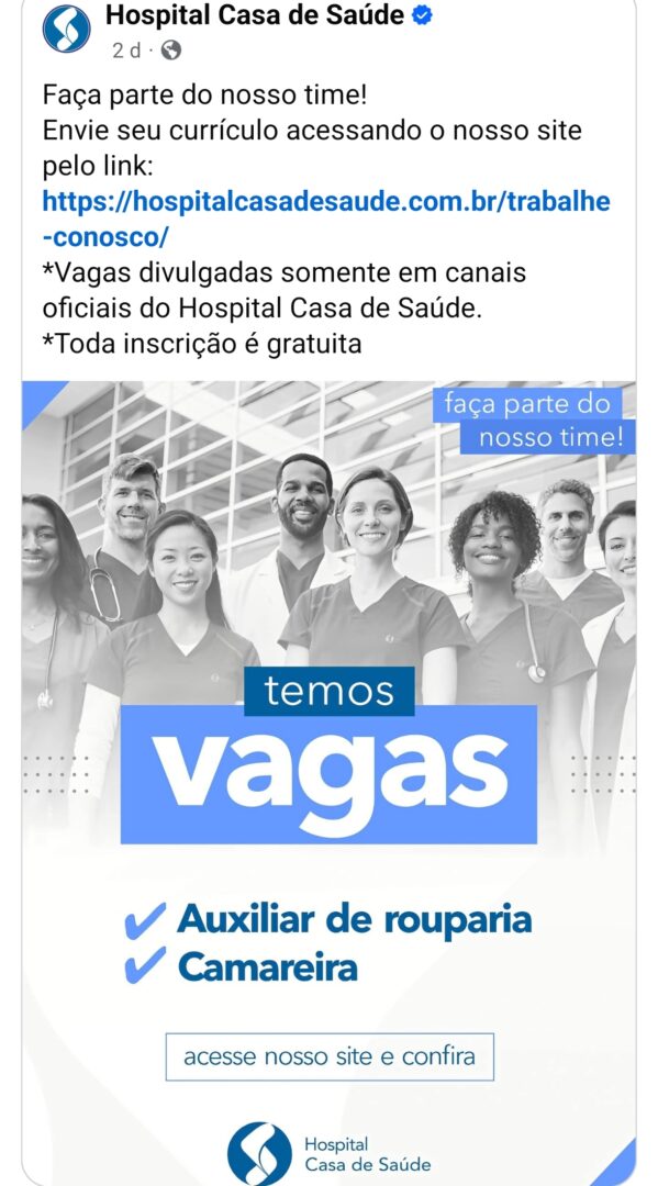 Vagas 07/10/2026 Baixada Santista
