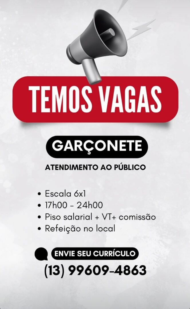 Vagas 07/10/2026 Baixada Santista