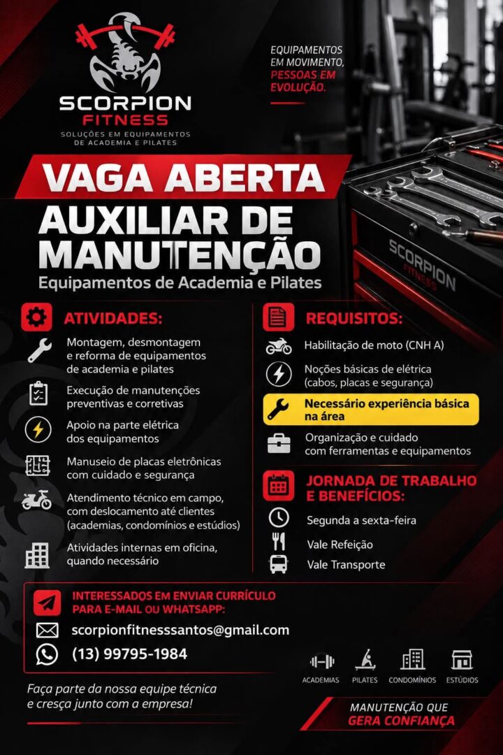 Vagas 10/10/2026 Baixada Santista