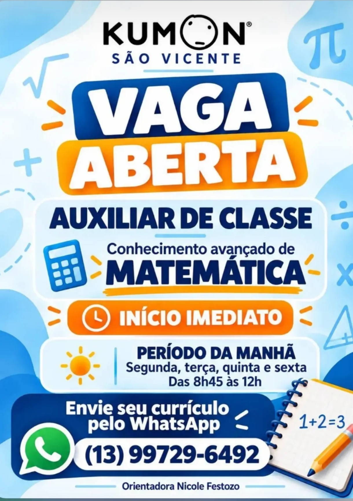 Vagas 10/10/2026 Baixada Santista