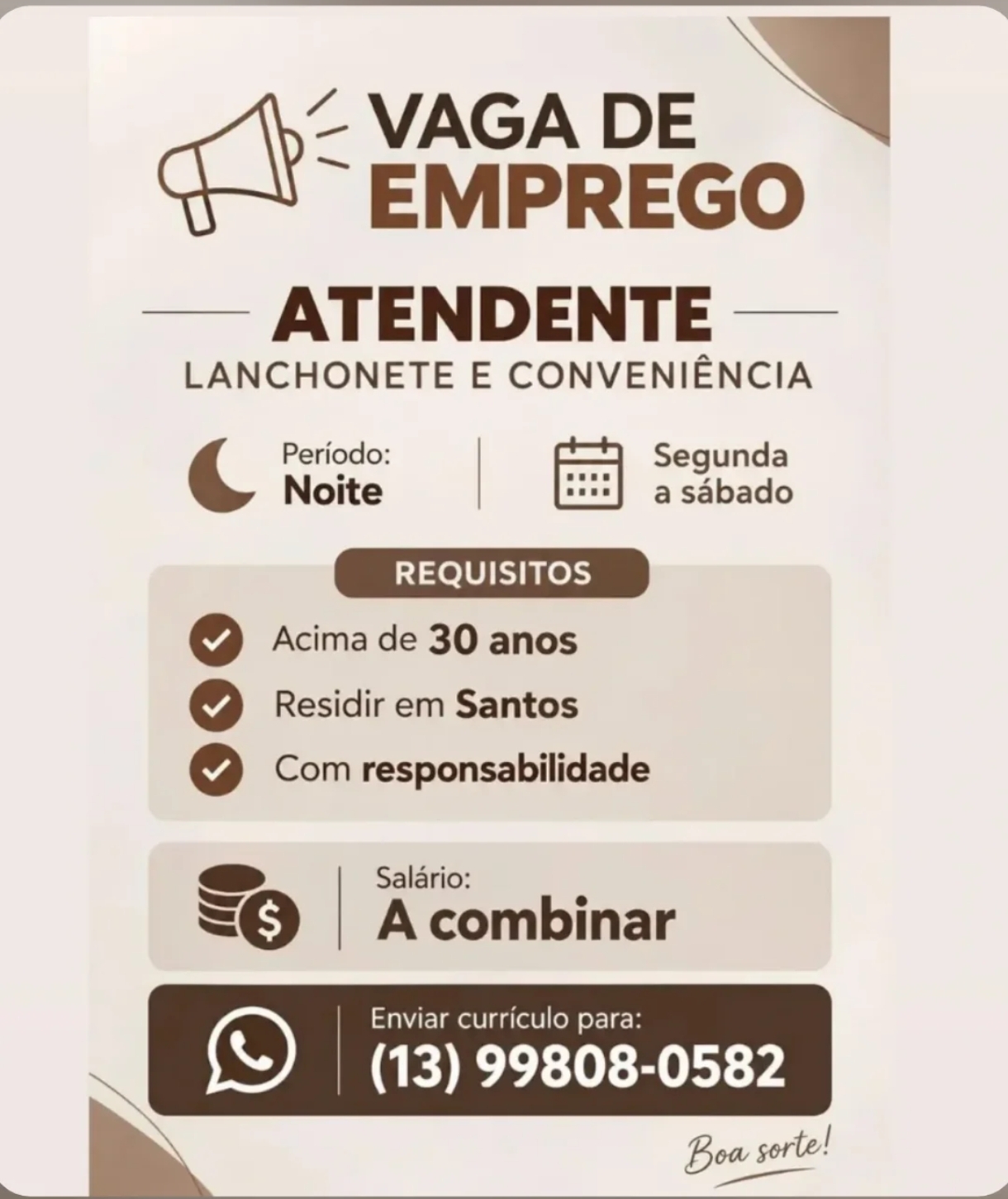 Vagas 10/10/2026 Baixada Santista