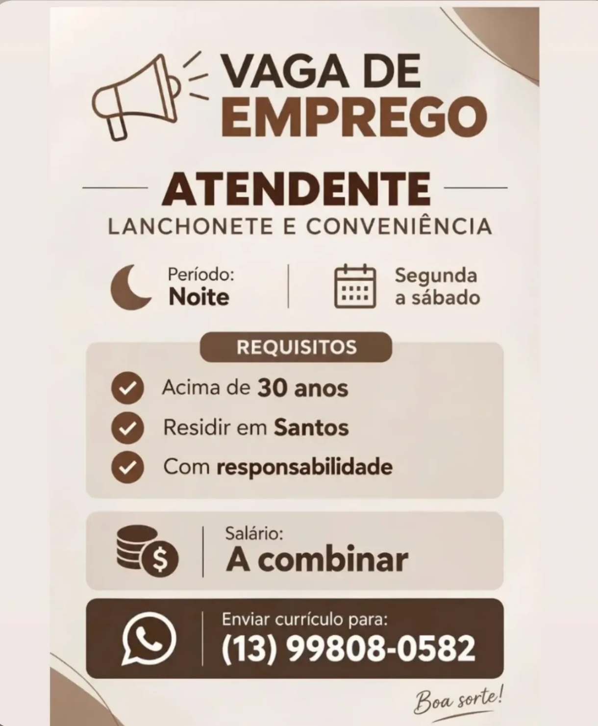 Vagas 11/10/2026 Baixada Santista
