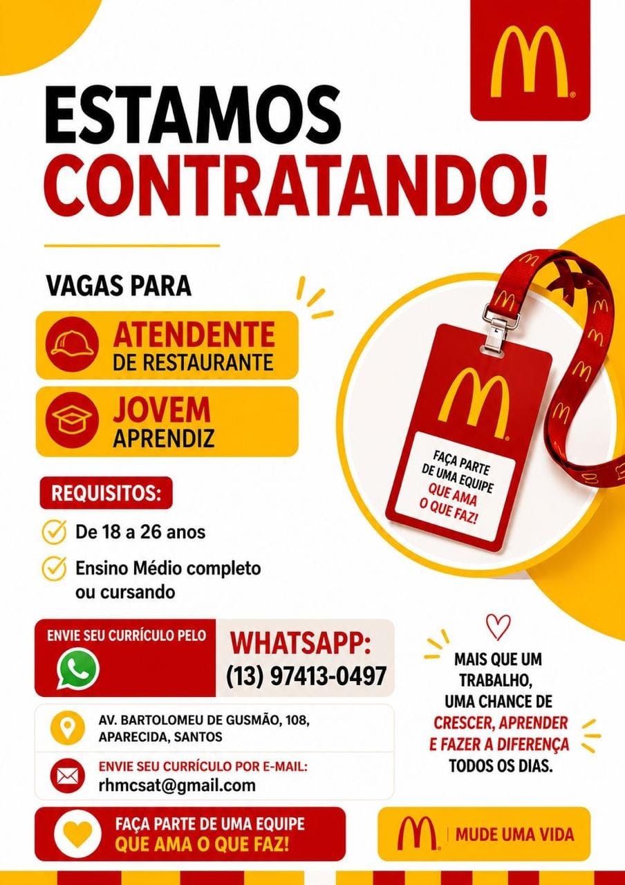 Vagas 11/10/2026 Baixada Santista