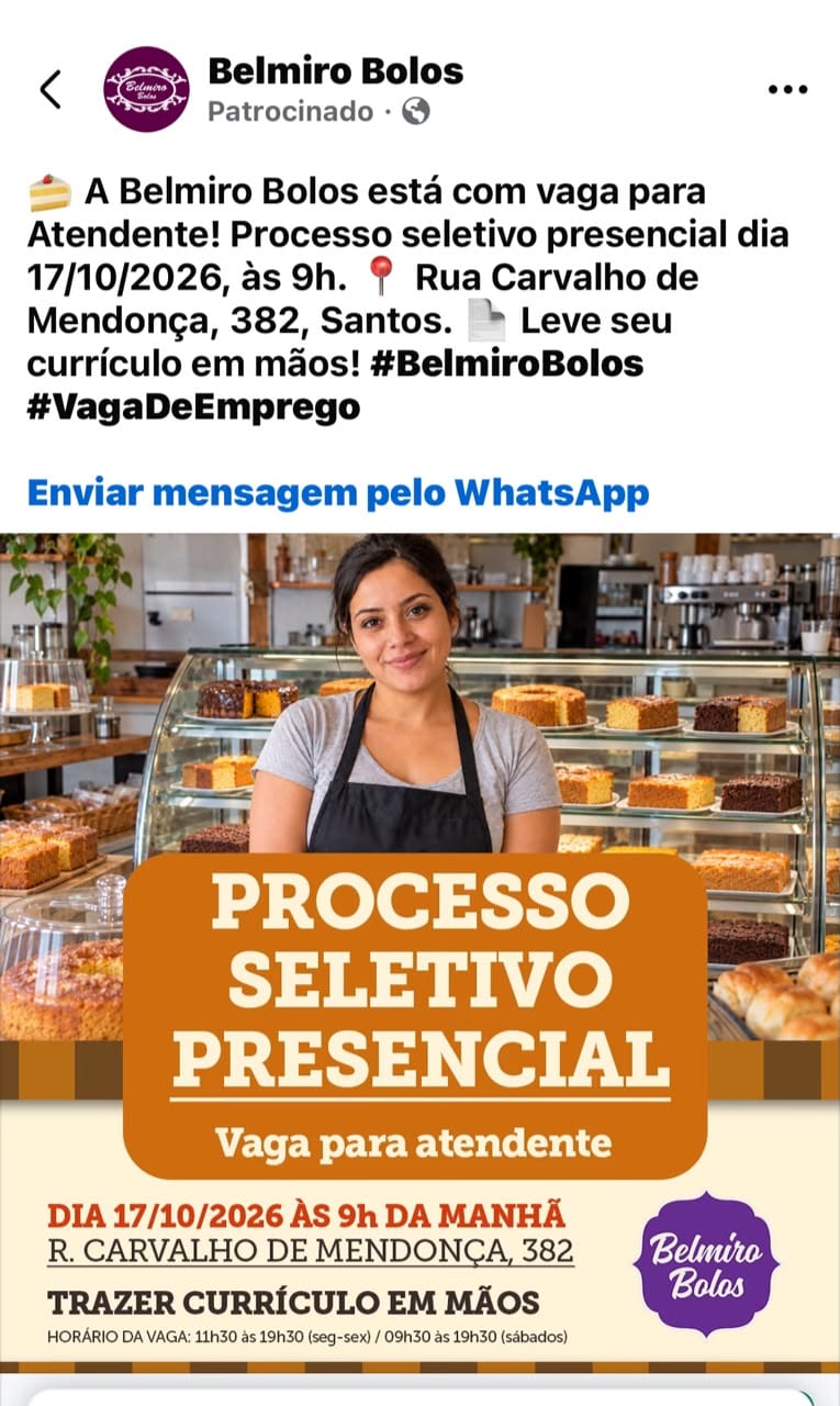 Vagas 12/10/2026 Baixada Santista