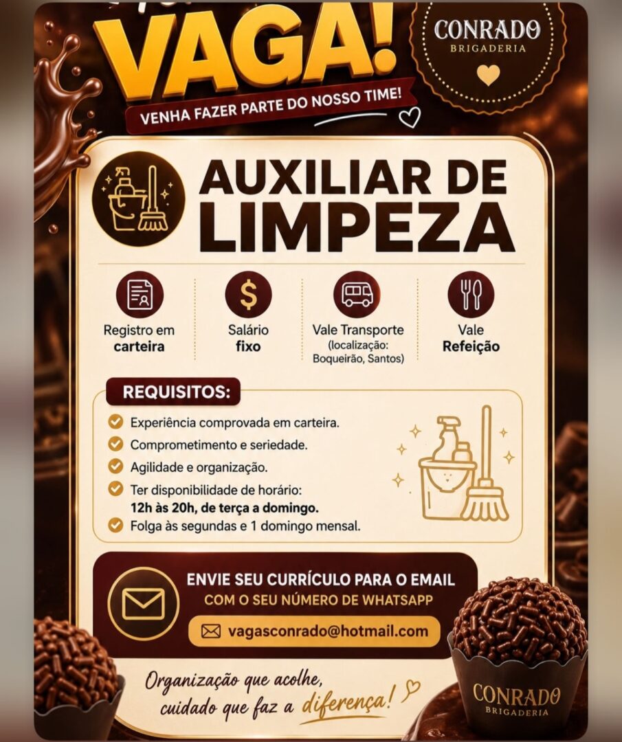 Vagas 13/10/2026 Baixada Santista