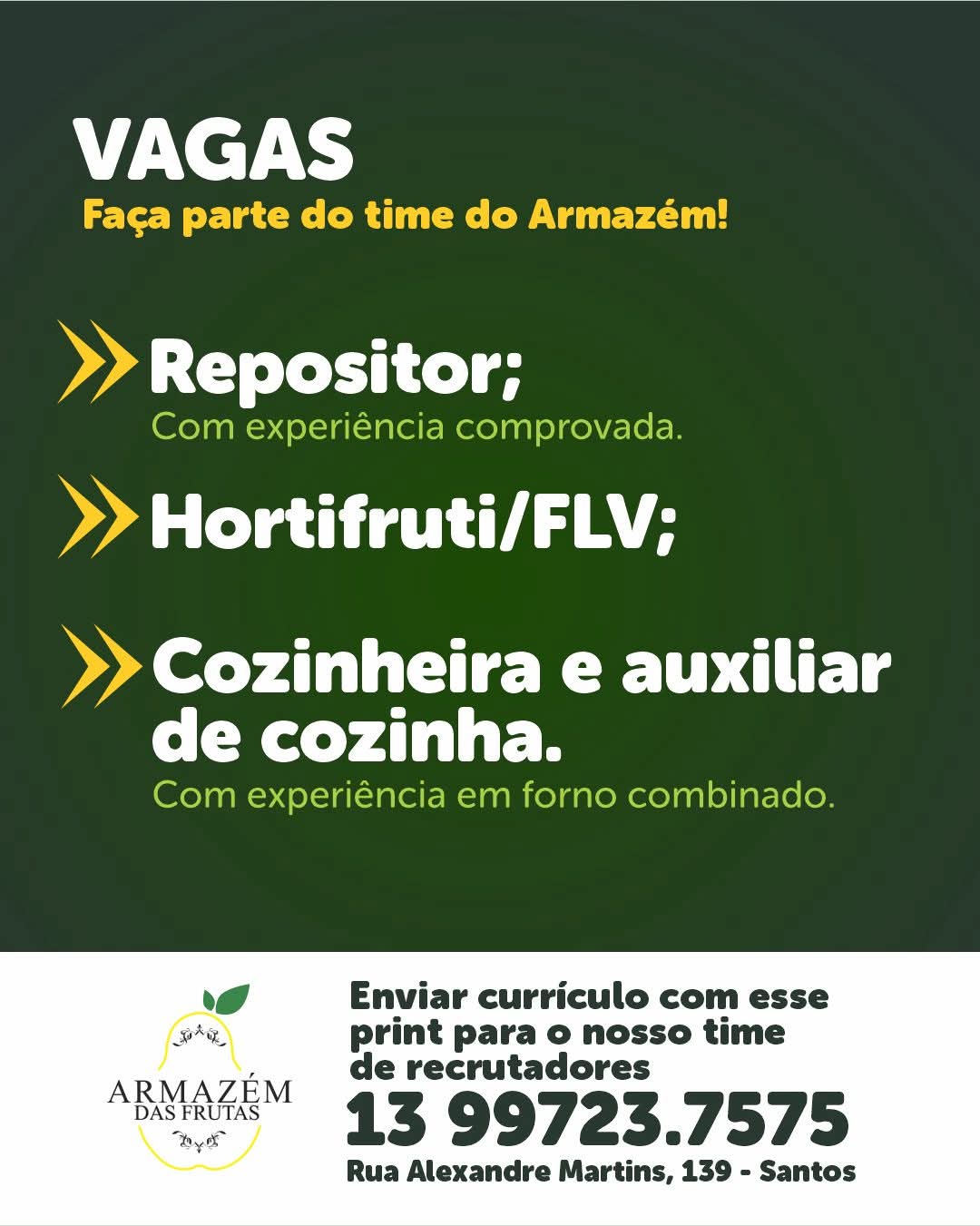 Vagas 15/10/2026 Baixada Santista