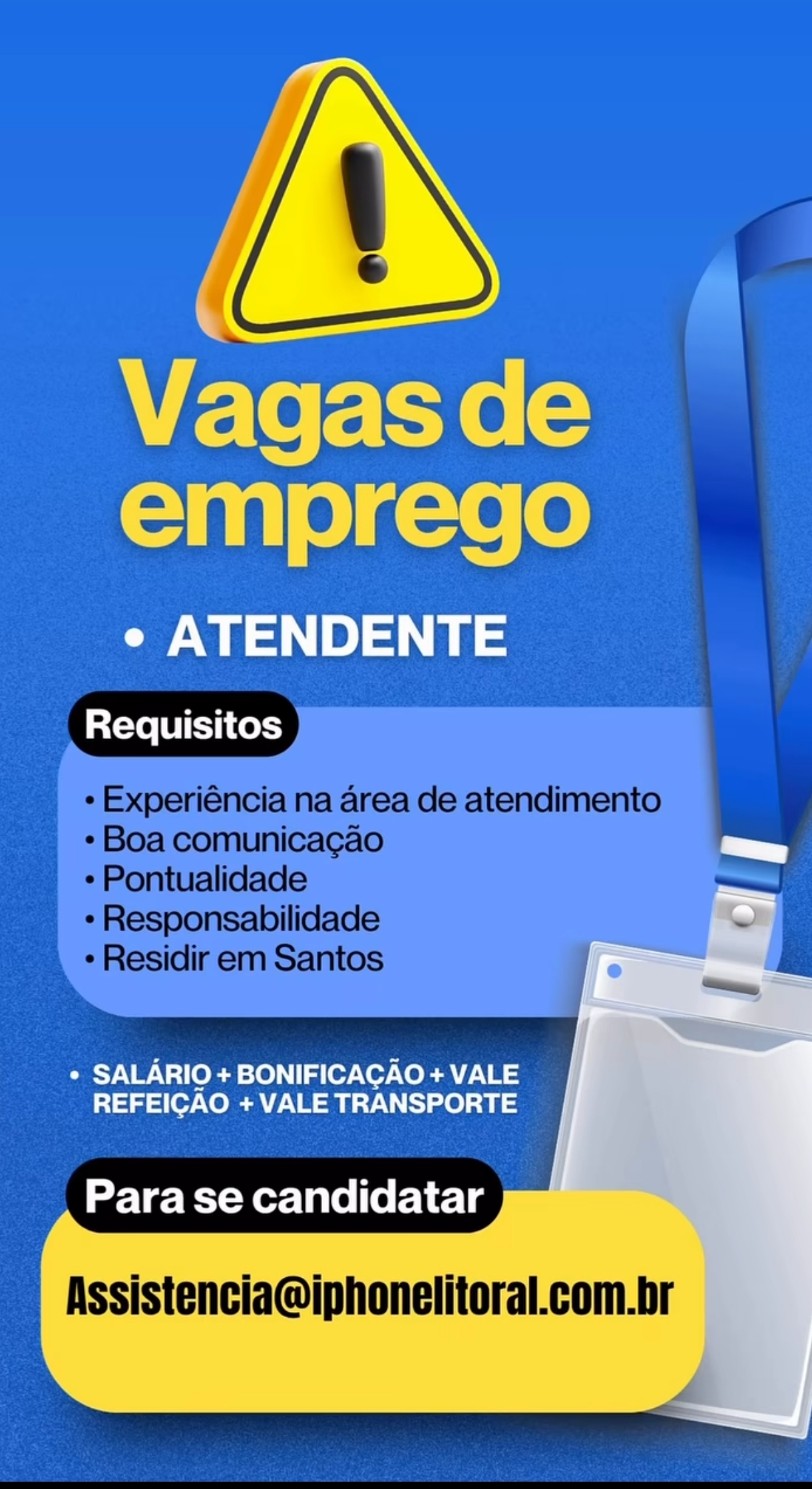 Vagas 15/10/2026 Baixada Santista