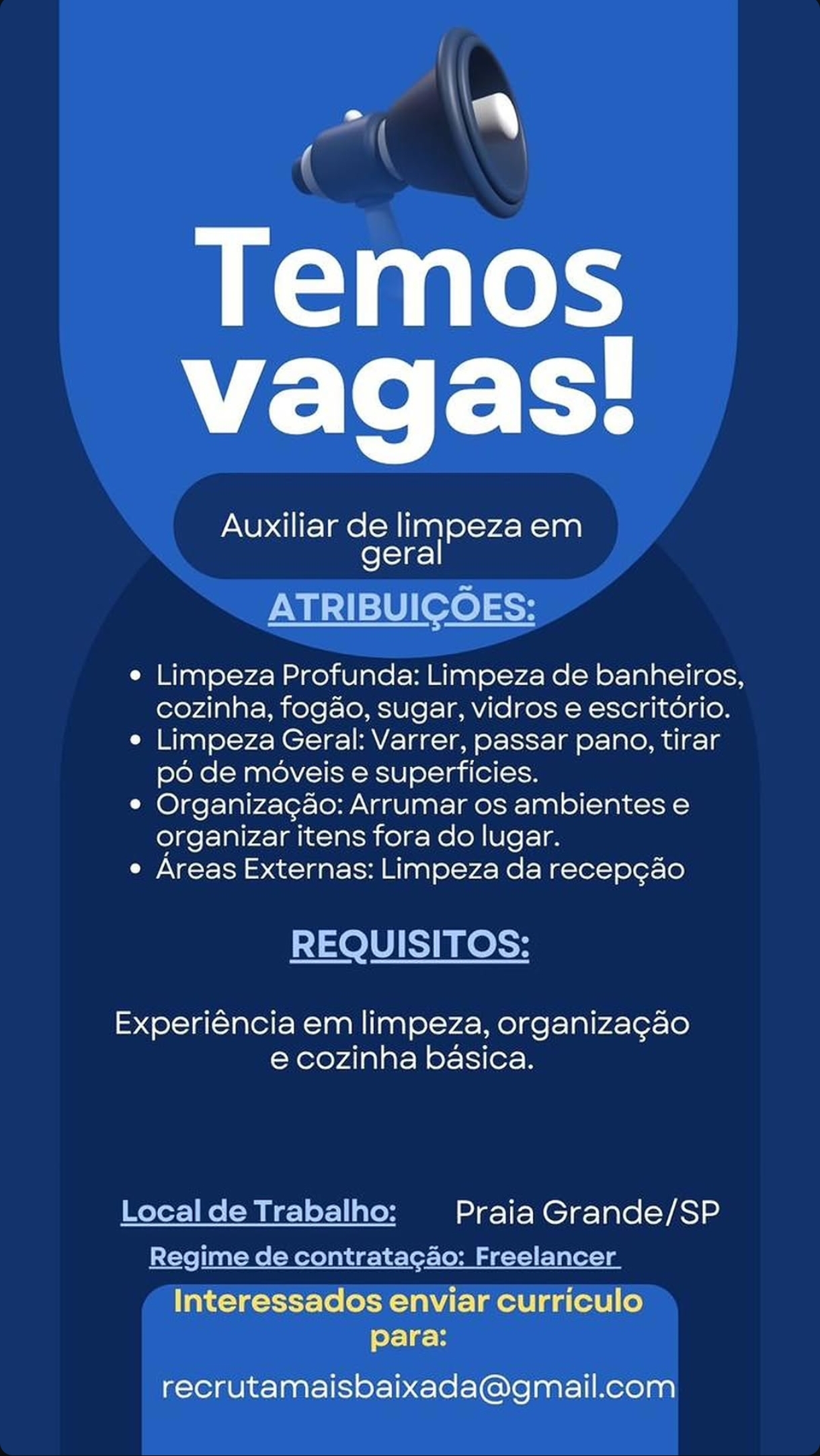 Vagas 15/10/2026 Baixada Santista