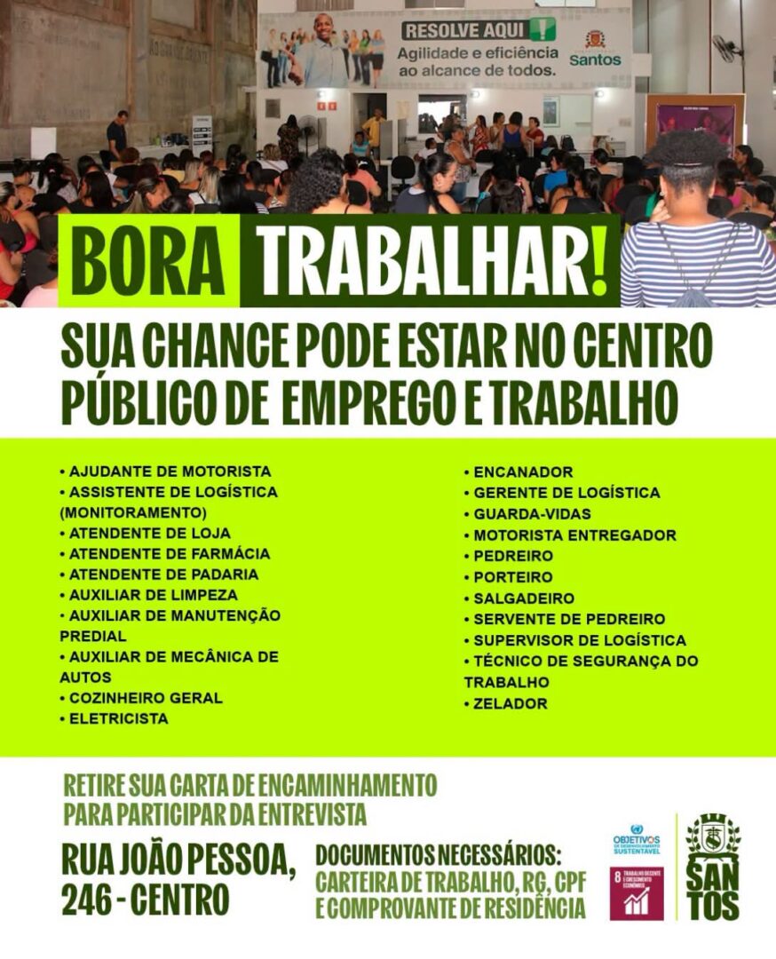 Vagas 19/10/2026 Baixada Santista
