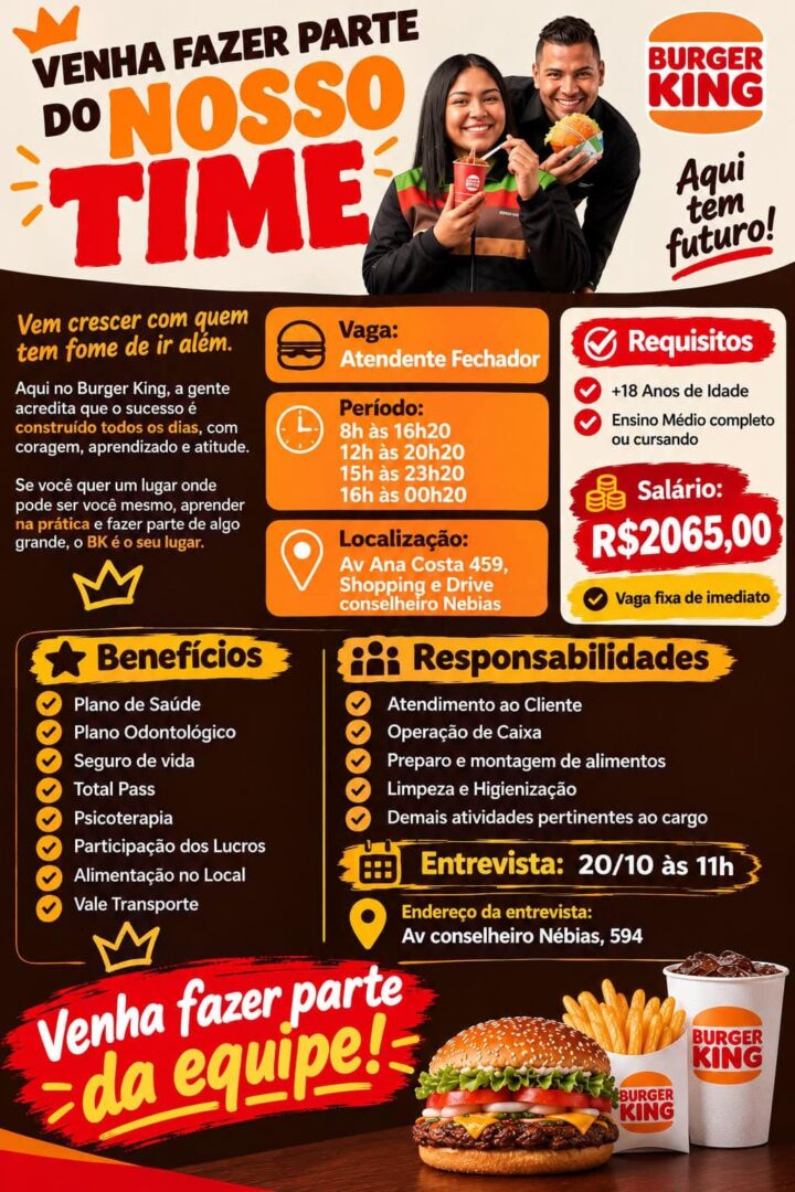 Vagas 19/10/2026 Baixada Santista