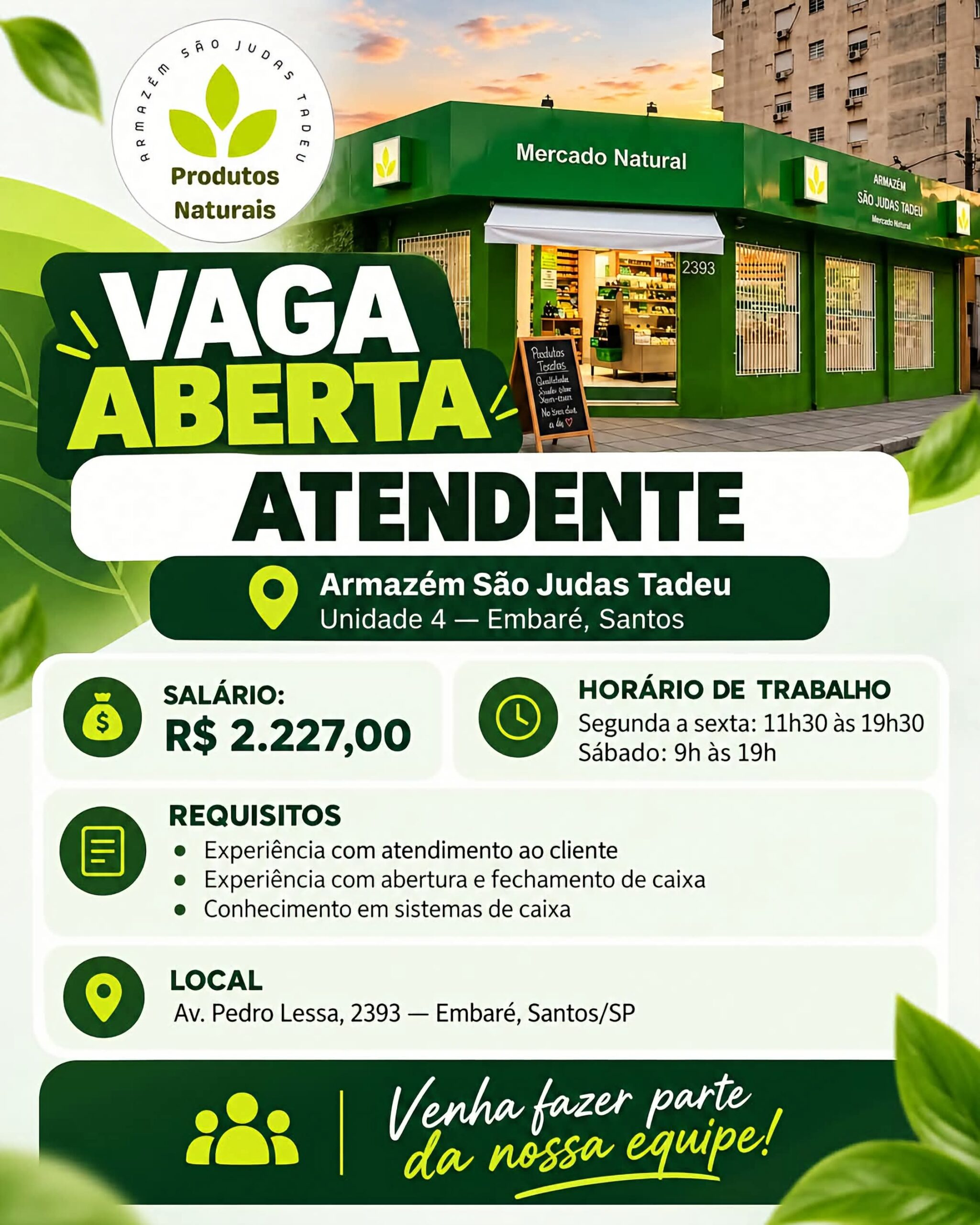 Vagas 19/10/2026 Baixada Santista