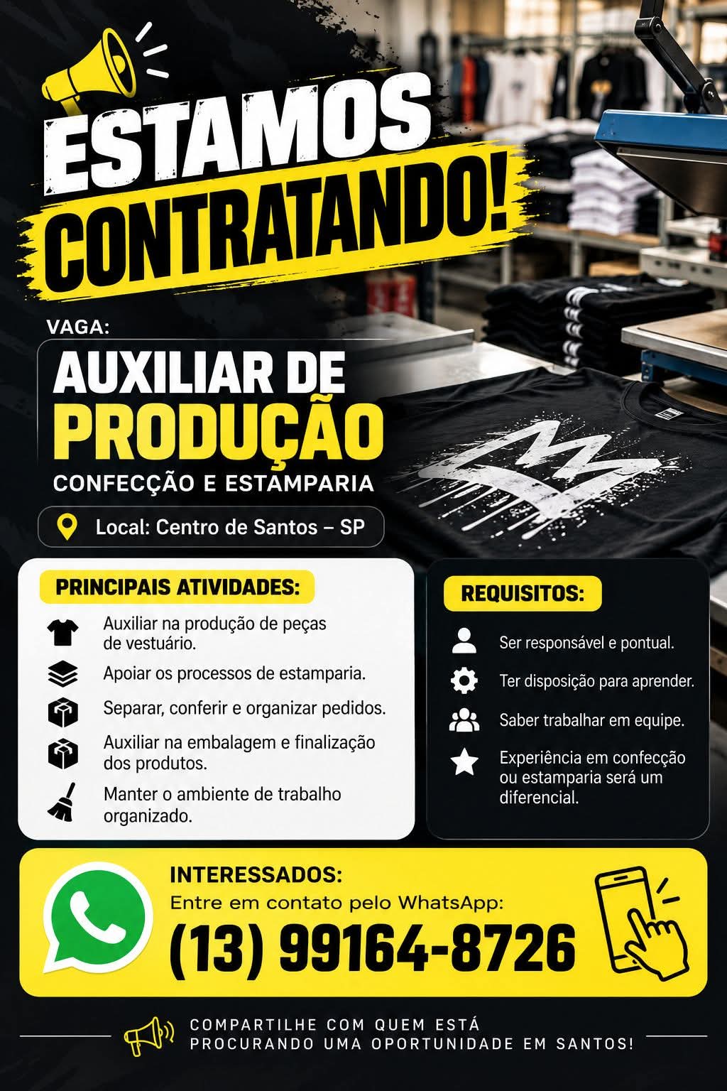 Vagas 19/10/2026 Baixada Santista