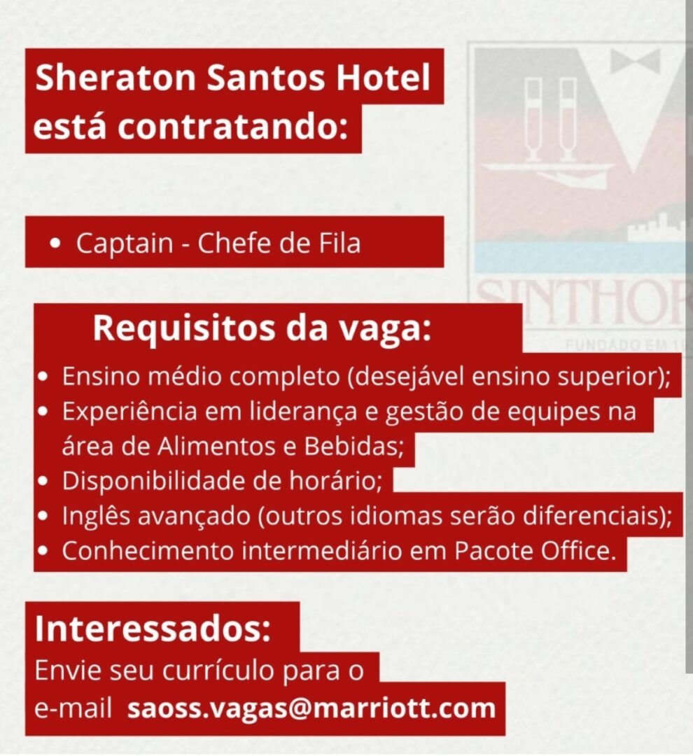 Vagas 20/10/2026 Baixada Santista