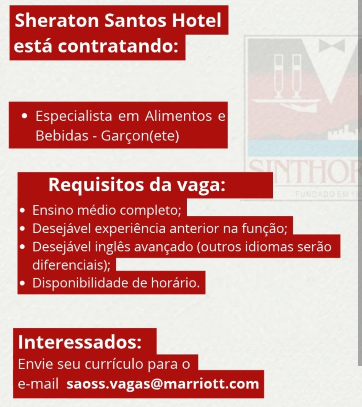 Vagas 20/10/2026 Baixada Santista