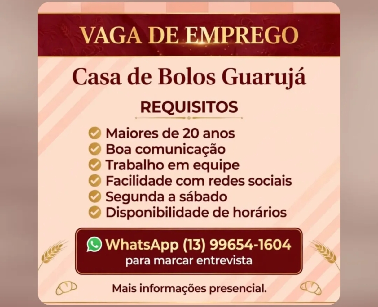 Vagas 20/10/2026 Baixada Santista