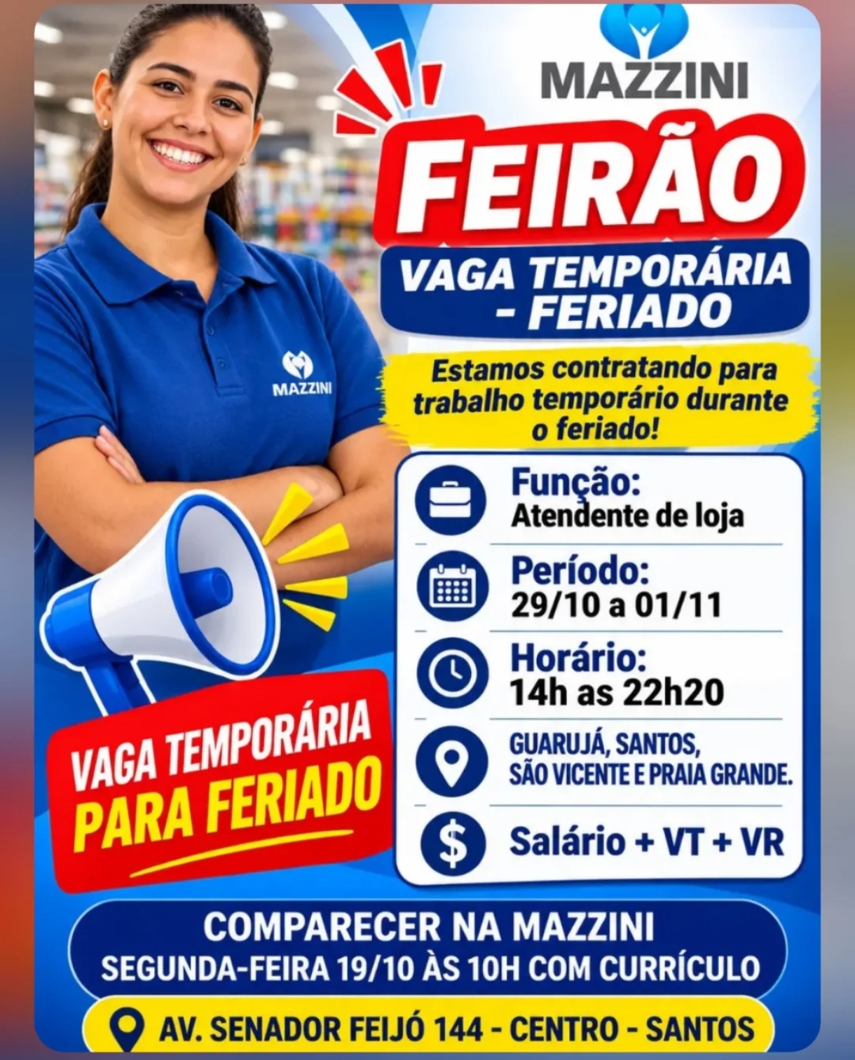 Vagas 20/10/2026 Baixada Santista