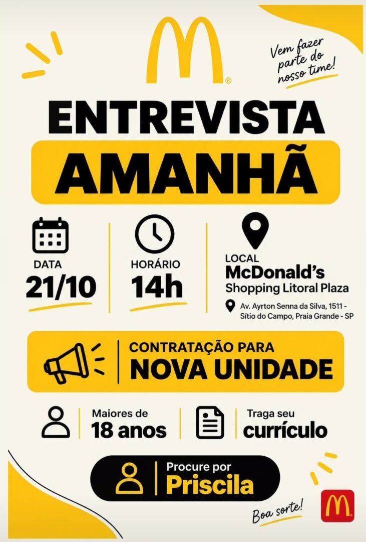 Vagas 20/10/2026 Baixada Santista