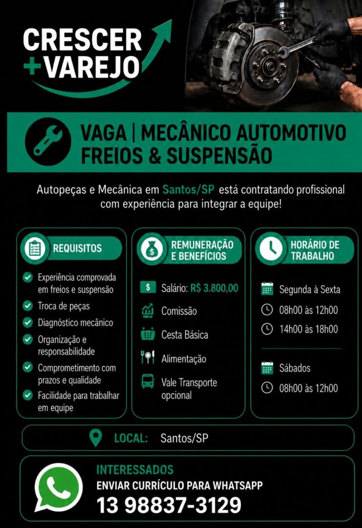 Vagas 21/10/2026 Baixada Santista