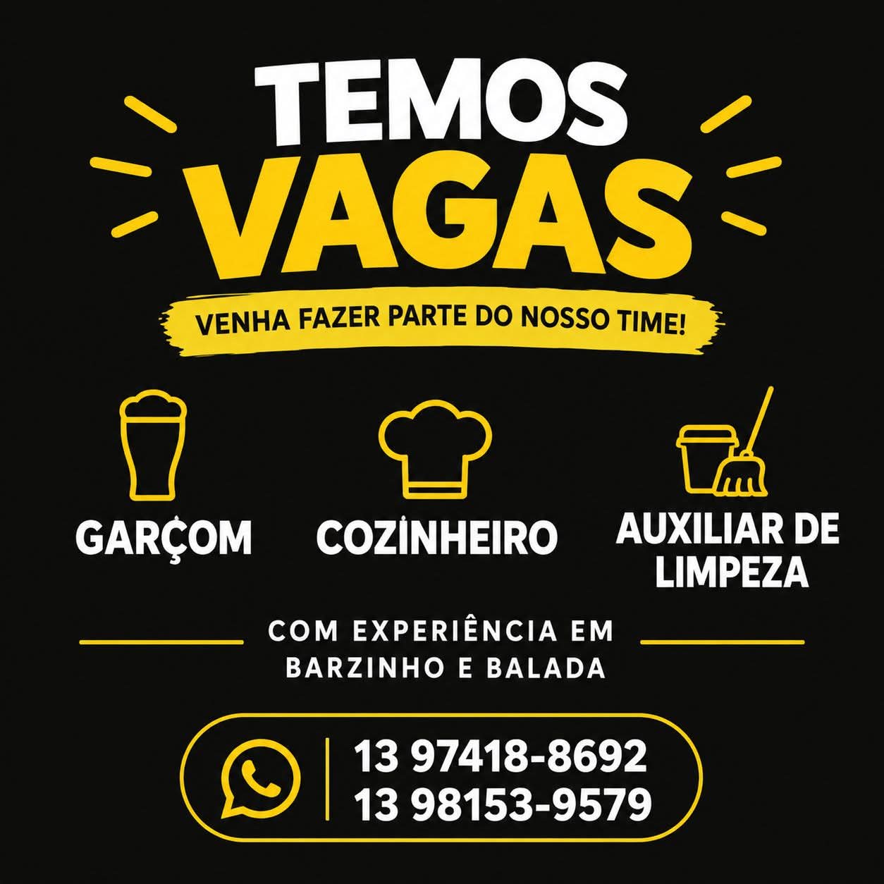 Vagas 21/10/2026 Baixada Santista