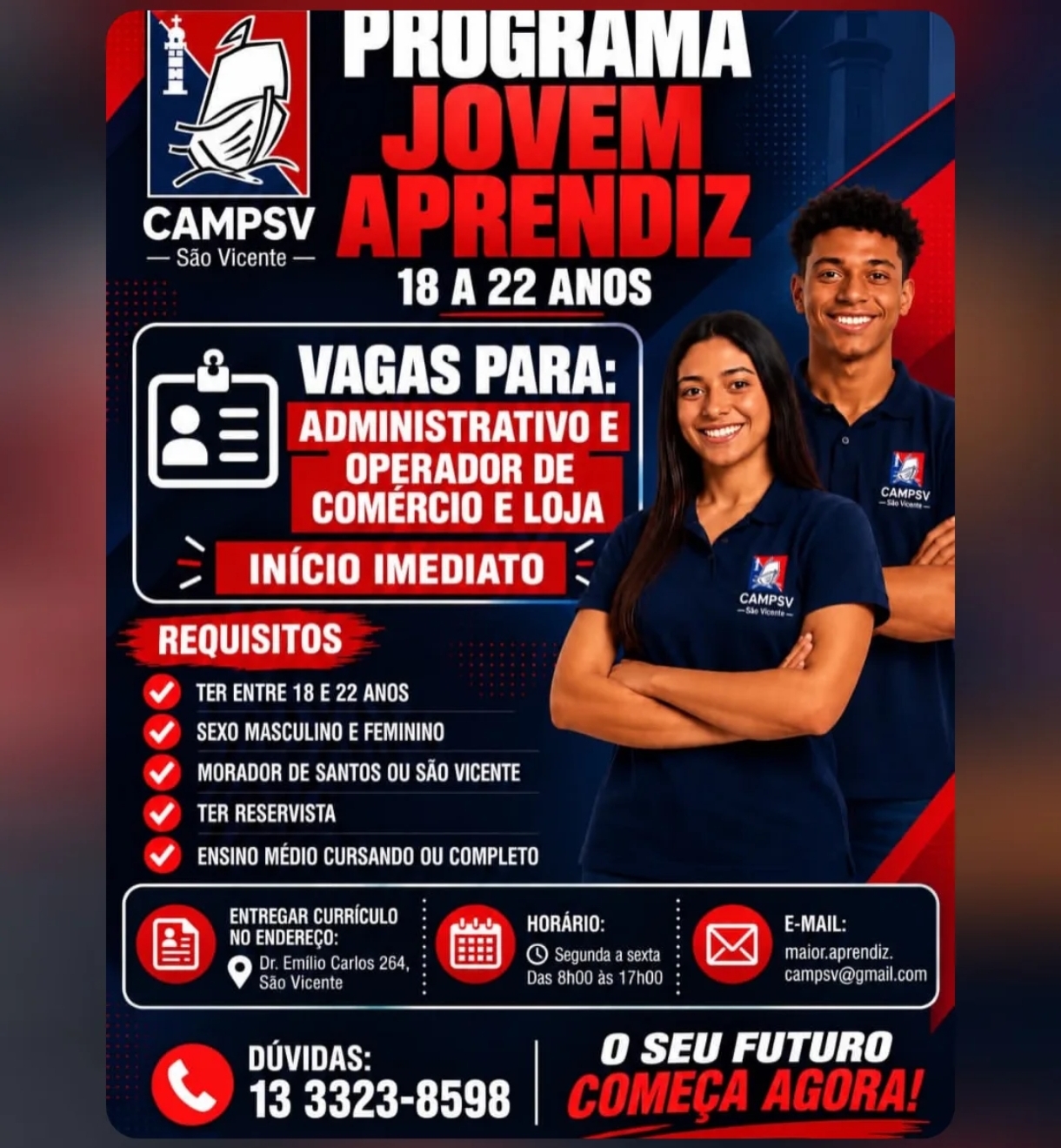 Vagas 21/10/2026 Baixada Santista