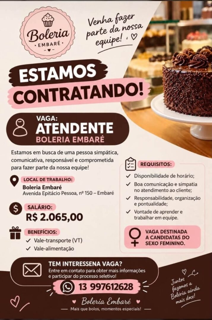 Vagas 22/10/2026 Baixada Santista