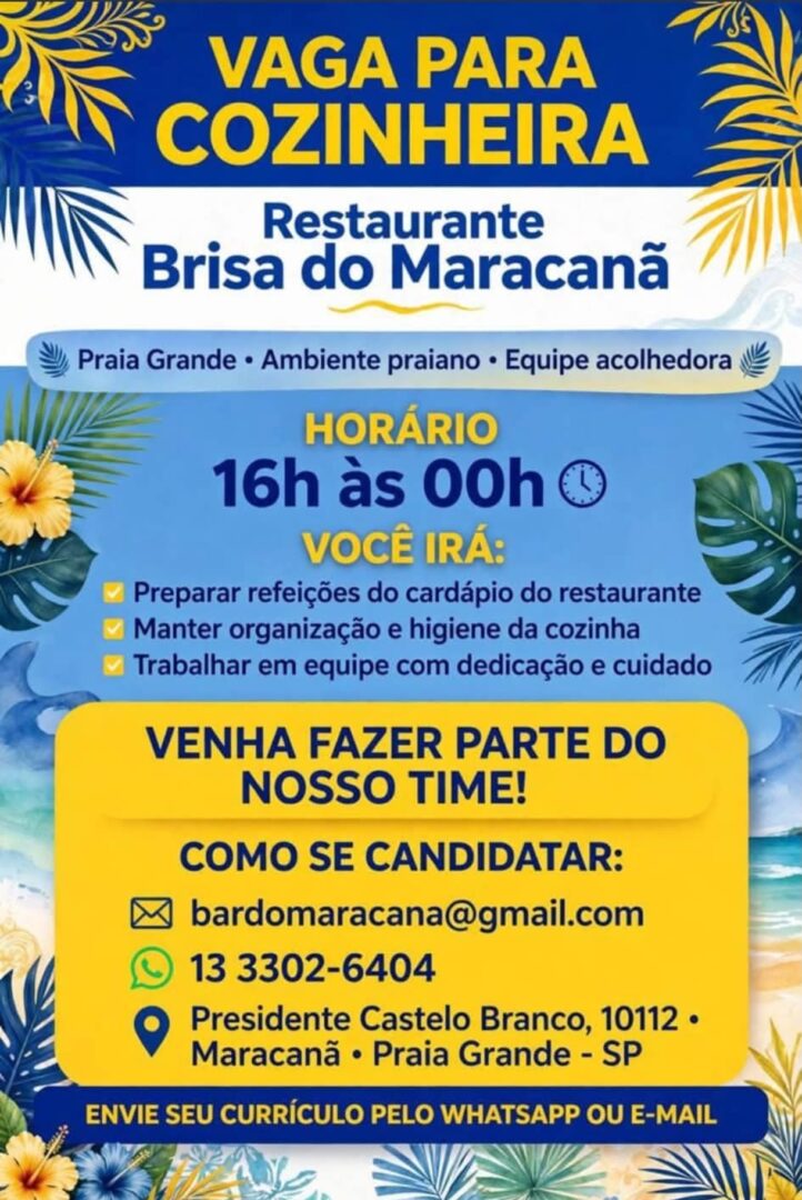 Vagas 22/10/2026 Baixada Santista