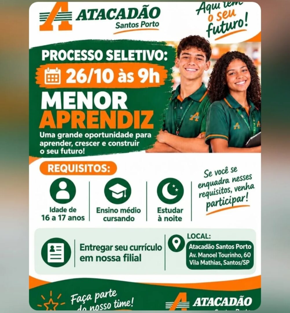 Vagas 22/10/2026 Baixada Santista