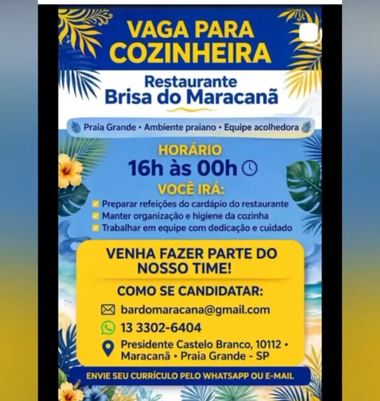Vagas 23/10/2026 Baixada Santista