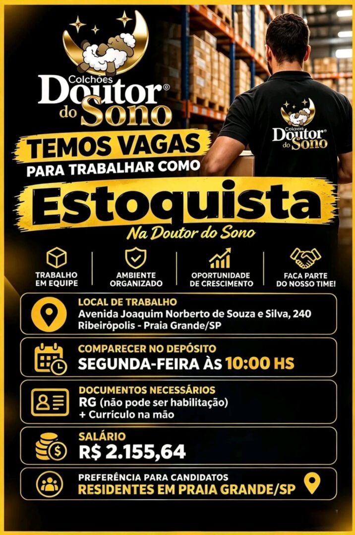 Vagas 25/10/2026 Baixada Santista