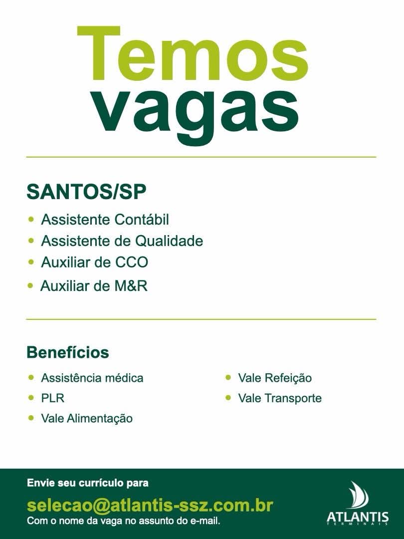 Vagas 24/10/2026 Baixada Santista