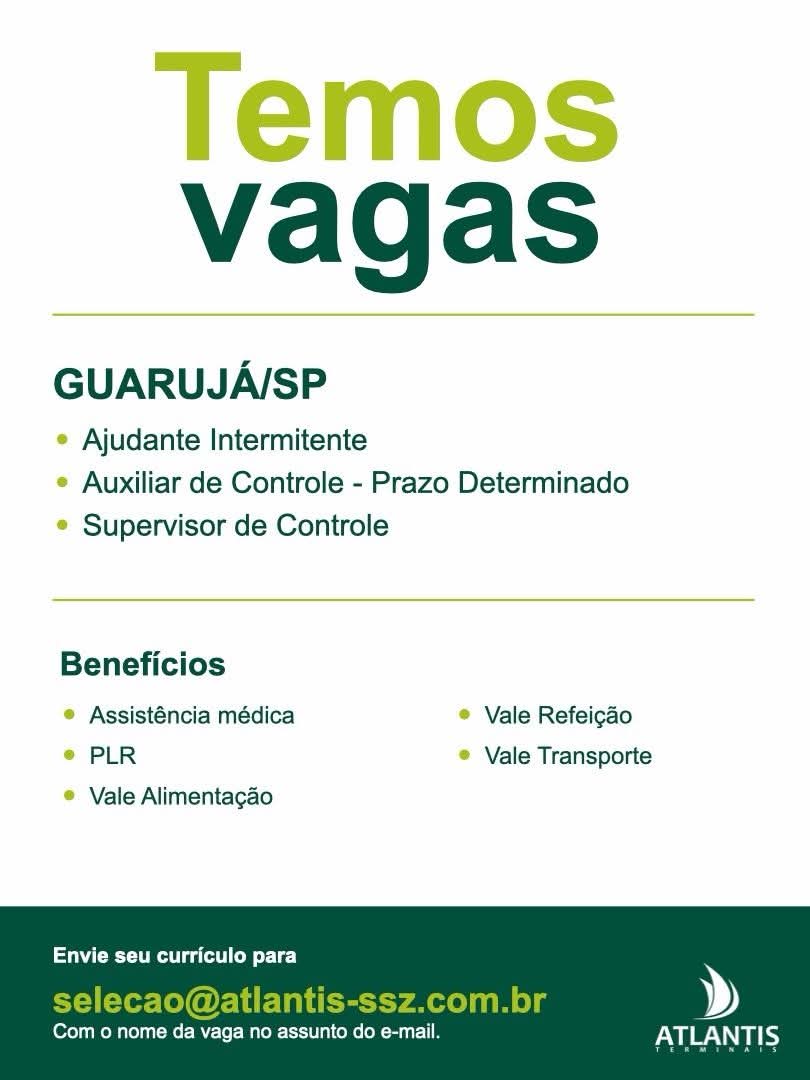 Vagas 24/10/2026 Baixada Santista