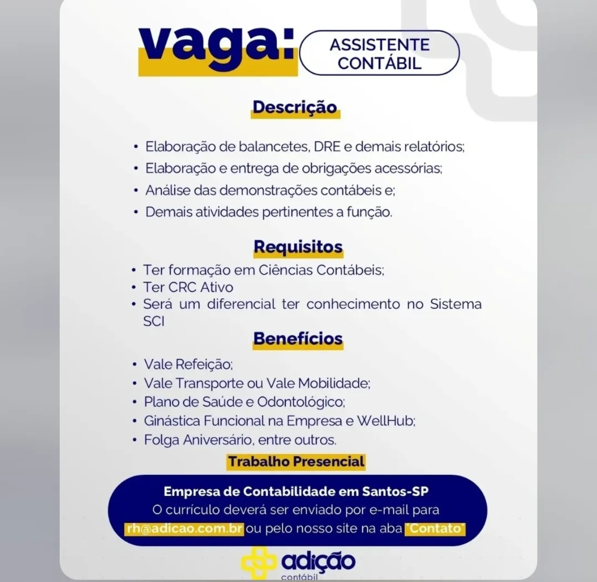 Vagas 24/10/2026 Baixada Santista