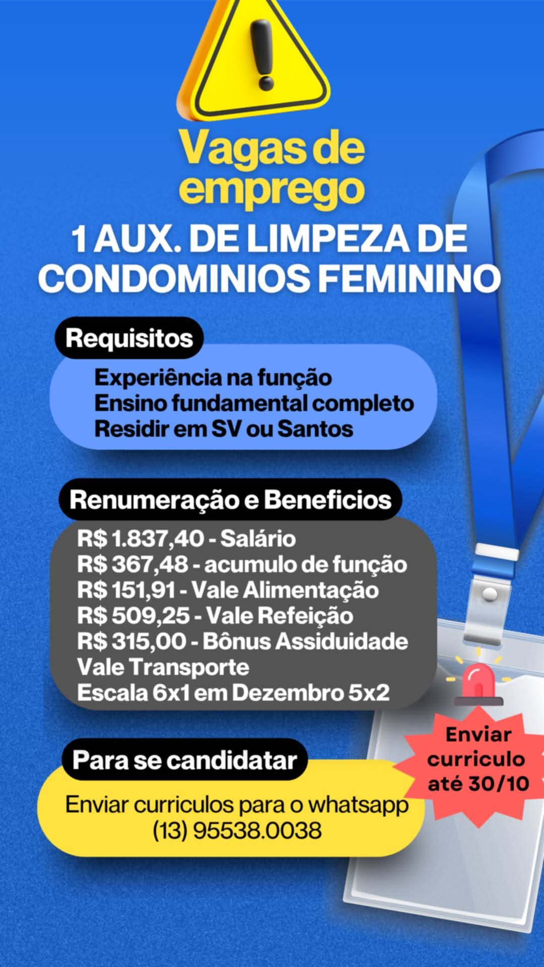 Vagas 26/10/2026 Baixada Santista