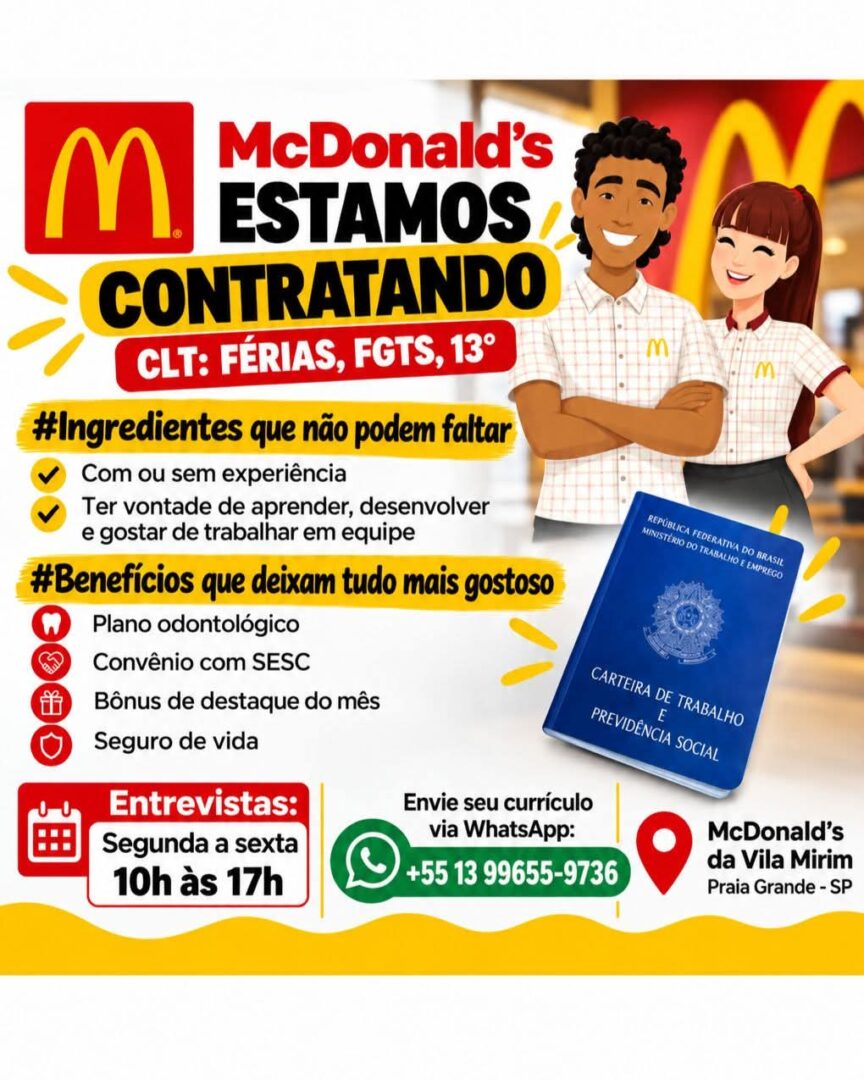 Vagas 26/10/2026 Baixada Santista