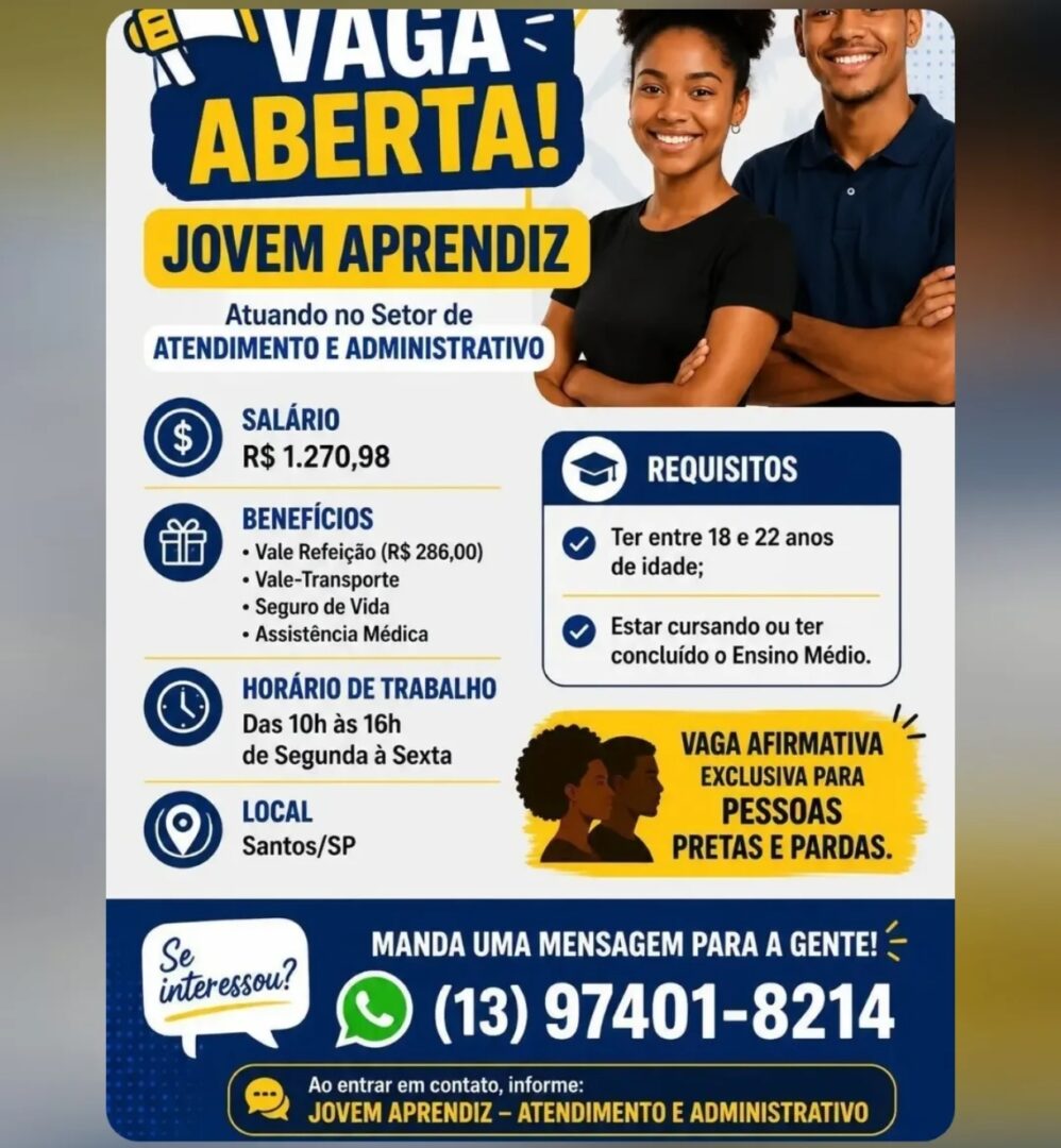 Vagas 26/10/2026 Baixada Santista