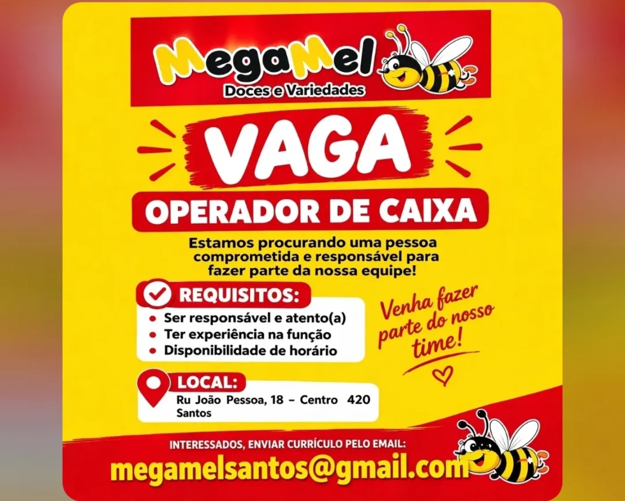 Vagas 26/10/2026 Baixada Santista