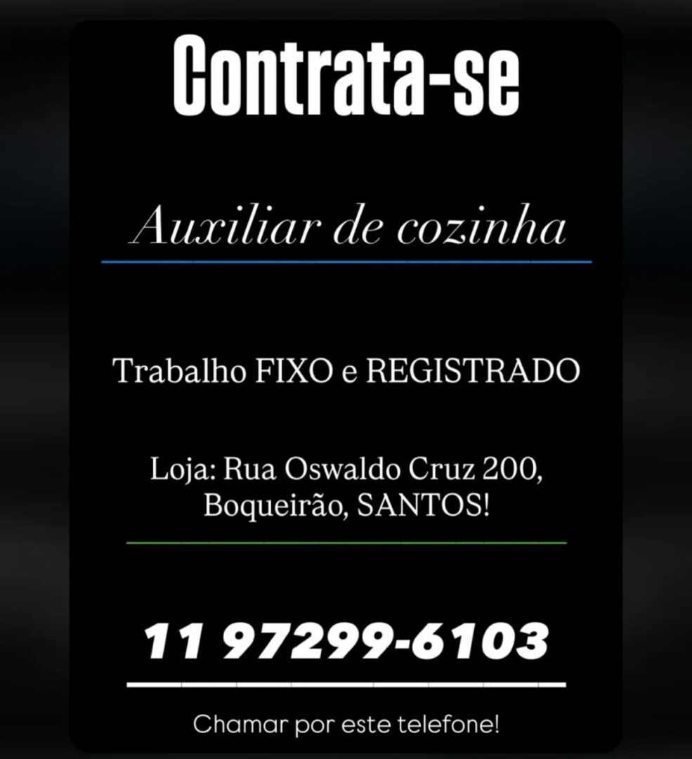 Vagas 26/10/2026 Baixada Santista