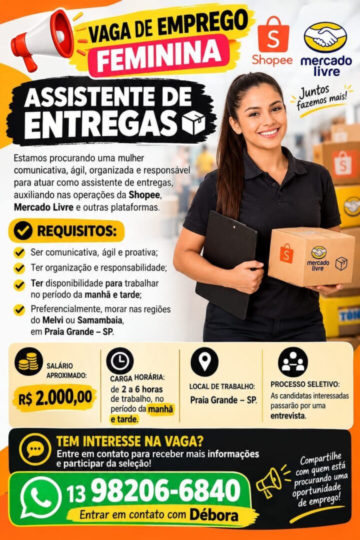 Vagas 27/10/2026 Baixada Santista