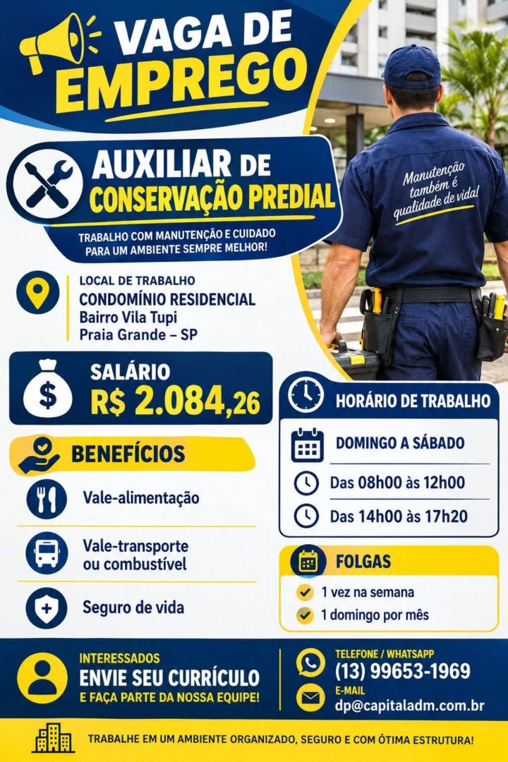 Vagas 27/10/2026 Baixada Santista