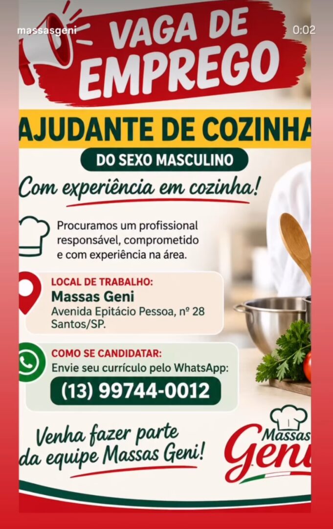 Vagas 27/10/2026 Baixada Santista