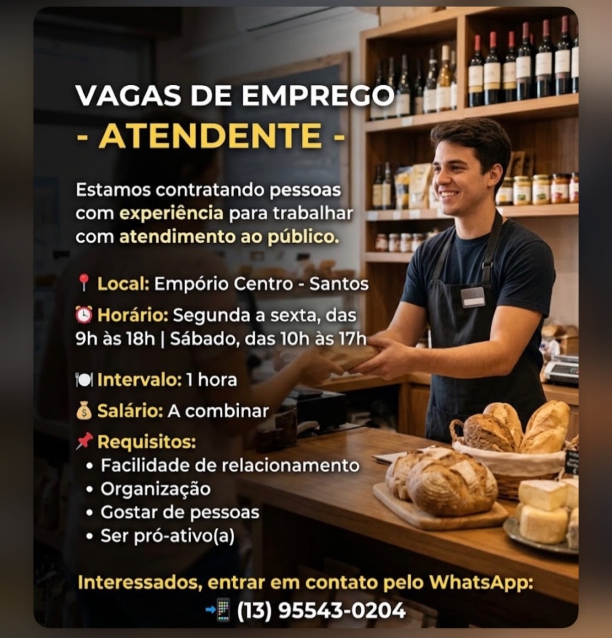 Vagas 28/10/2026 Baixada Santista