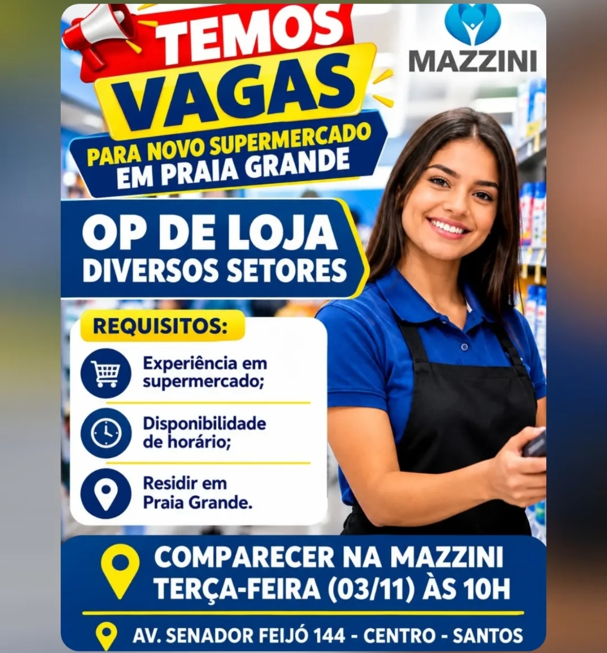 Vagas 29/10/2026 Baixada Santista