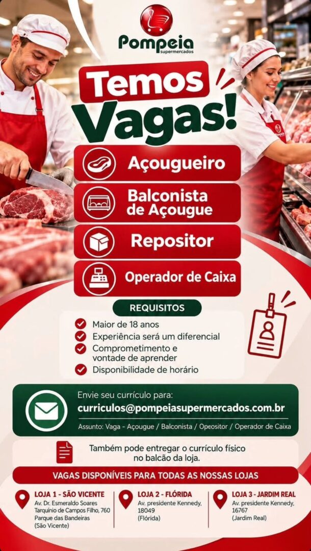 Vagas 29/10/2026 Baixada Santista
