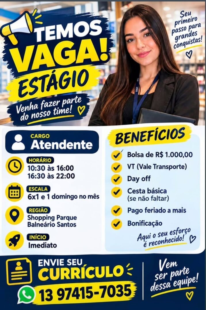 Vagas 29/10/2026 Baixada Santista