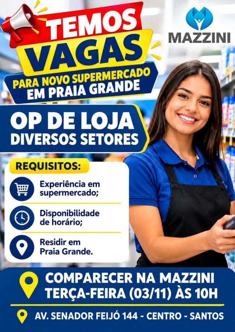 Vagas 30/10/2026 Baixada Santista