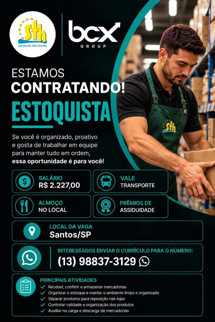 Vagas 30/10/2026 Baixada Santista